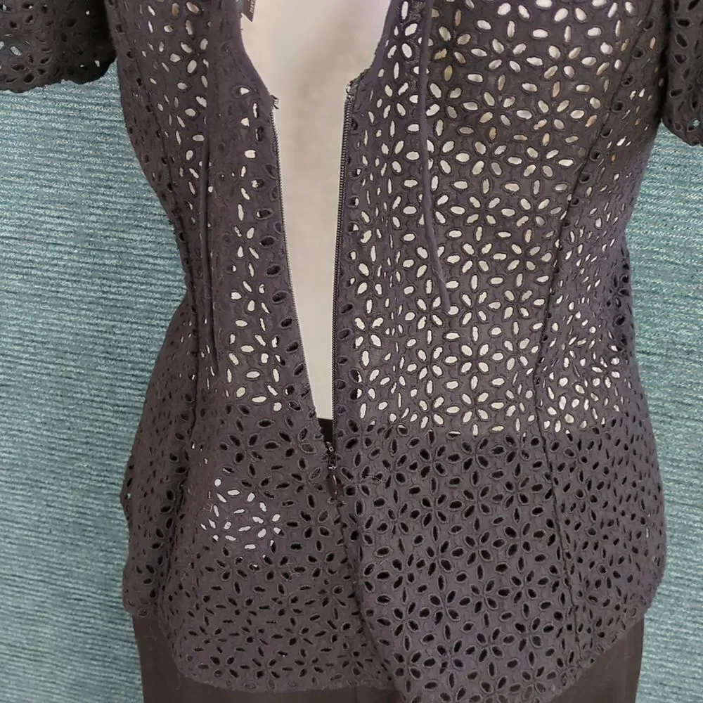 J. Crew Re-Imagined by J. Crew Eyelet Top, Puff Sleeves